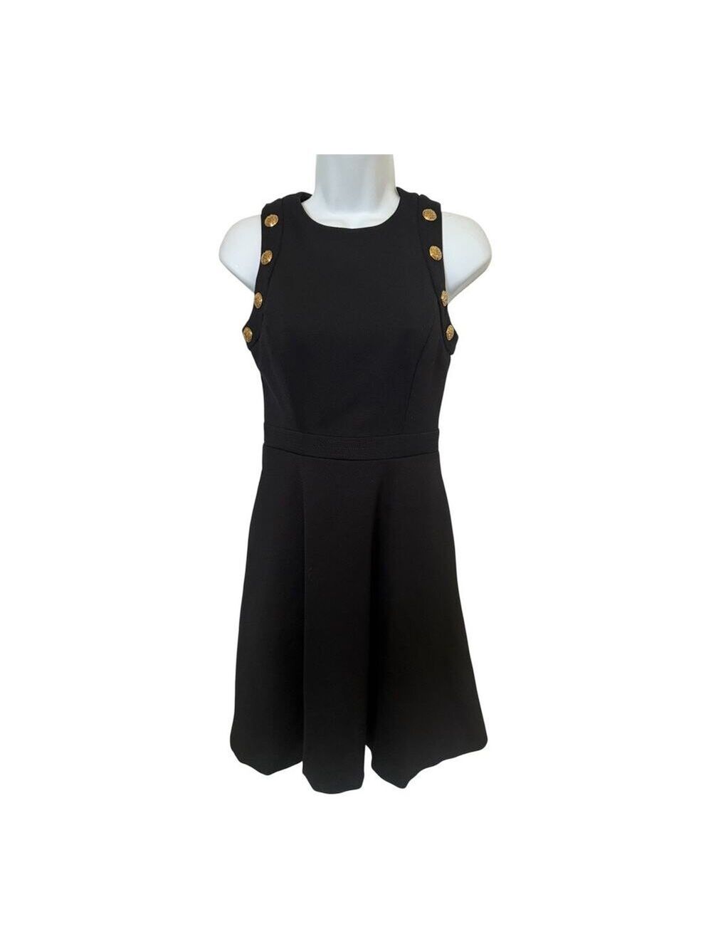 White House Black Market Sleeveless Dress w/8 Large Gold Studs  00